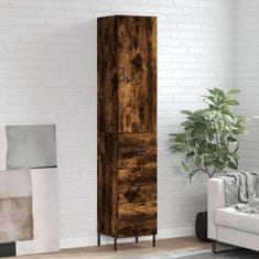 Greatstore Skříň highboard kouřový dub 34,5 x 34 x 180 cm kompozitní dřevo