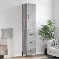 Greatstore Skříň highboard šedá sonoma 34,5 x 34 x 180 cm kompozitní dřevo