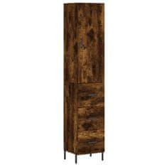 Greatstore Skříň highboard kouřový dub 34,5 x 34 x 180 cm kompozitní dřevo