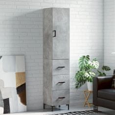 Greatstore Skříň highboard betonově šedá 34,5x34x180 cm kompozitní dřevo