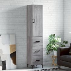 Greatstore Skříň highboard šedá sonoma 34,5 x 34 x 180 cm kompozitní dřevo