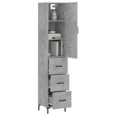 Greatstore Skříň highboard betonově šedá 34,5x34x180 cm kompozitní dřevo