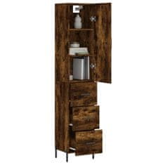 Greatstore Skříň highboard kouřový dub 34,5 x 34 x 180 cm kompozitní dřevo