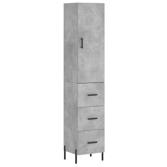 Vidaxl Skříň highboard betonově šedá 34,5x34x180 cm kompozitní dřevo