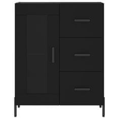 Greatstore Skříň highboard černá 69,5 x 34 x 180 cm kompozitní dřevo