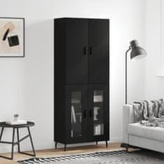 Greatstore Skříň highboard černá 69,5 x 34 x 180 cm kompozitní dřevo