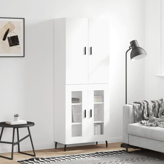 Greatstore Skříň highboard bílá 69,5 x 34 x 180 cm kompozitní dřevo