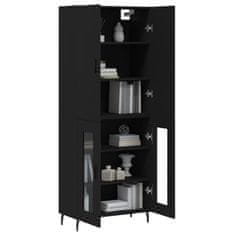 Greatstore Skříň highboard černá 69,5 x 34 x 180 cm kompozitní dřevo