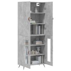 Greatstore Skříň highboard betonově šedá 69,5x34x180 cm kompozitní dřevo