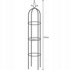 Northix Podpůrný obelisk pro rostliny - 197 cm vysoká mříž 