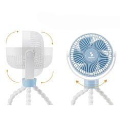 Northix Nabíjecí mini ventilátor s flexibilními silikonovými nohami a LED světly 