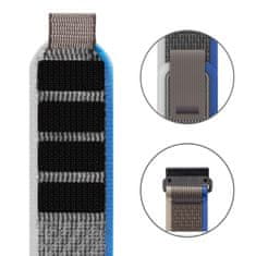 X-Site Řemínek pro Garmin Fenix nylonový 22mm šedý - modrý pás
