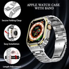 X-Site Řemínek pro Apple watch kovový 3Beads 45mm s krytem vesmírná šedá