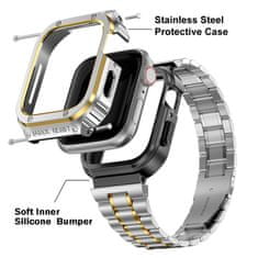 X-Site Řemínek pro Apple watch kovový 3Beads 44mm s krytem stříbrný