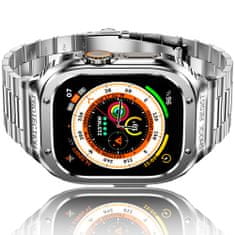 X-Site Řemínek pro Apple watch kovový 3Beads 45mm s krytem stříbrný