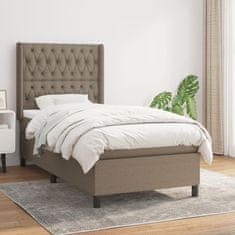 Greatstore Box spring postel s matrací taupe 100 x 200 cm textil