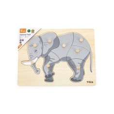 Viga Dětské dřevěné puzzle vkládačka Montessori Viga Slon