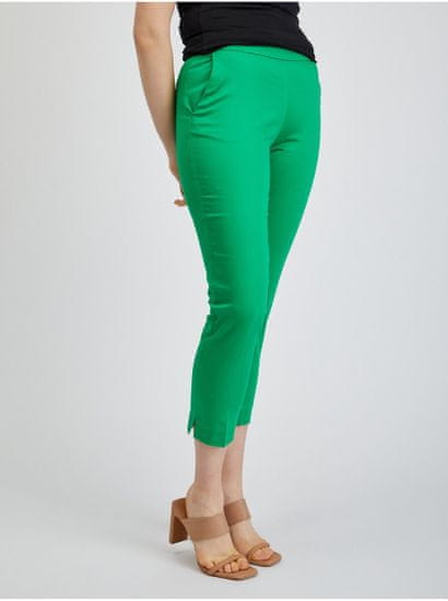 Orsay Zelené dámské zkrácené kalhoty ORSAY