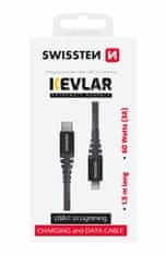 SWISSTEN Datový Kabel Swissten Kevlar Usb-C / Lightning 1,5 M Antracit 8595217481527