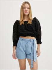 Guess Černý dámský vzorovaný crop top Guess Rafa S