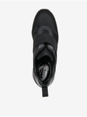 Michael Kors Černé dámské kožené slip on tenisky na klínku Michael Kors Maven Slip On Trainer 36