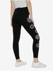 Desigual Černé legíny Desigual Legging Mandala Swiss Embro S