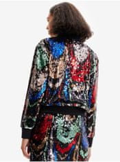 Desigual Červeno-černý dámský bomber s flitry Desigual Sequin XS