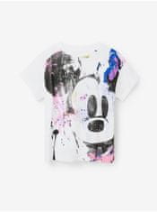 Desigual Bílé holčičí tričko Desigual Mickey Splash 122-128