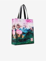 Desigual Zeleno-růžový dámský vzorovaný shopper Desigual Paisaje Surreal UNI