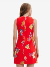 Desigual Červené dámské květované šaty Desigual Sundance S