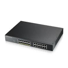 Zyxel GS1915-24EP, 24-port GbE, 12 port PoE, 130 Watt 802.3at, rackmount, Smart hybrid mode Switch, standalone