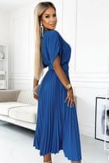 Amiatex Dámské šaty 471-3 FELICIA, světle modrá džínovina, UNIVERZáLNí