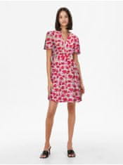 Jacqueline de Yong Tmavě růžové dámské květované šaty JDY Starr L