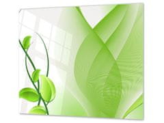 Glasdekor Ochranná deska zelený abstrakt malovaný - Ochranná deska: 65x65cm, Lepení na zeď: S lepením na zeď