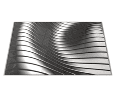 Glasdekor Skleněné prkénko hliníková abstraktní vlna - Prkénko: 30x20cm