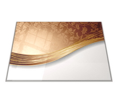 Glasdekor Skleněné prkénko hnědá abstraktní tkanina - Prkénko: 30x20cm