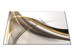Glasdekor Skleněné prkénko abstrakt hnědo žlutá vlna - Prkénko: 30x20cm