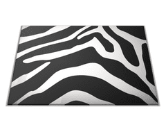 Glasdekor Skleněné prkénko černá bílá zebra - Prkénko: 30x20cm