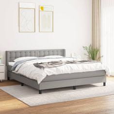 Vidaxl Box spring postel s matrací světle šedá 180 x 200 cm textil