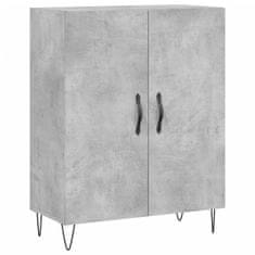 Greatstore Skříň highboard betonově šedá 69,5x34x180 cm kompozitní dřevo