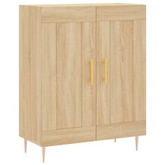 Greatstore Skříň highboard dub sonoma 69,5 x 34 x 180 cm kompozitní dřevo