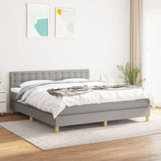 Vidaxl Box spring postel s matrací světle šedá 180 x 200 cm textil