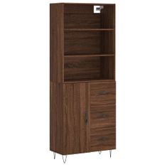 Vidaxl Skříň highboard hnědý dub 69,5 x 34 x 180 cm kompozitní dřevo