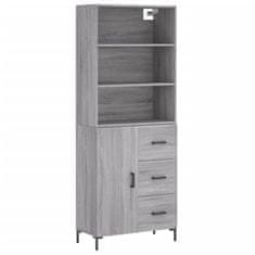 Vidaxl Skříň highboard šedá sonoma 69,5 x 34 x 180 cm kompozitní dřevo