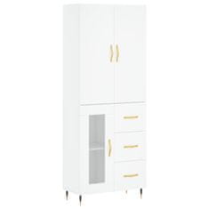 Greatstore Skříň highboard bílá 69,5 x 34 x 180 cm kompozitní dřevo