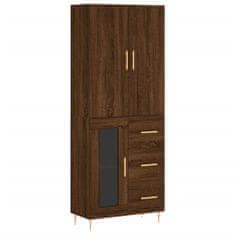 Vidaxl Skříň highboard hnědý dub 69,5 x 34 x 180 cm kompozitní dřevo