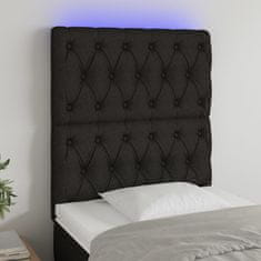 Vidaxl Čelo postele s LED černé 80x7x118/128 cm textil