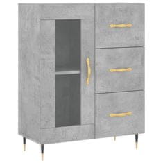 Greatstore Skříň highboard betonově šedá 69,5x34x180 cm kompozitní dřevo