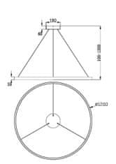 MAYTONI MAYTONI Závěsné svítidlo Rim 3000K 81W MOD058PL-L65BS3K