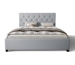 Veneti Manželská čalouněná postel NARINE - 140x200, šedá